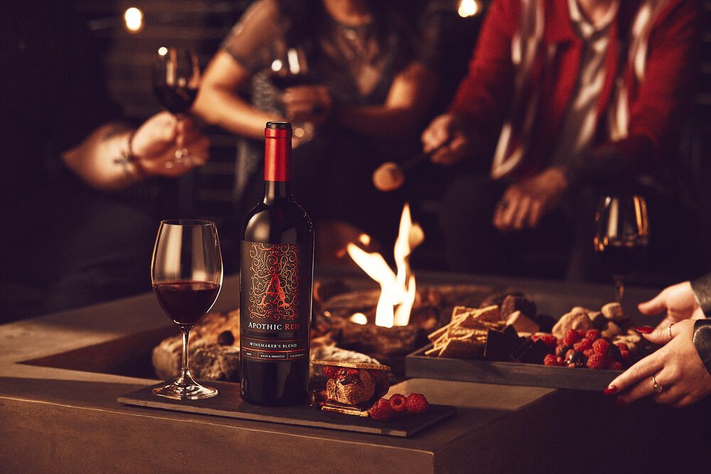 Apothic Red & dark chocolate covered cherries