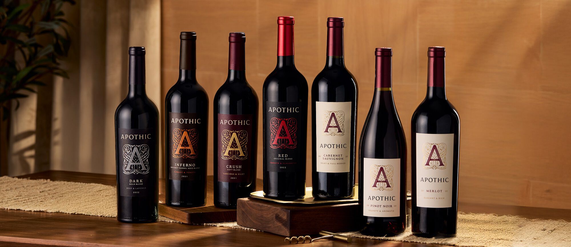 A display of all refreshed brand bottles